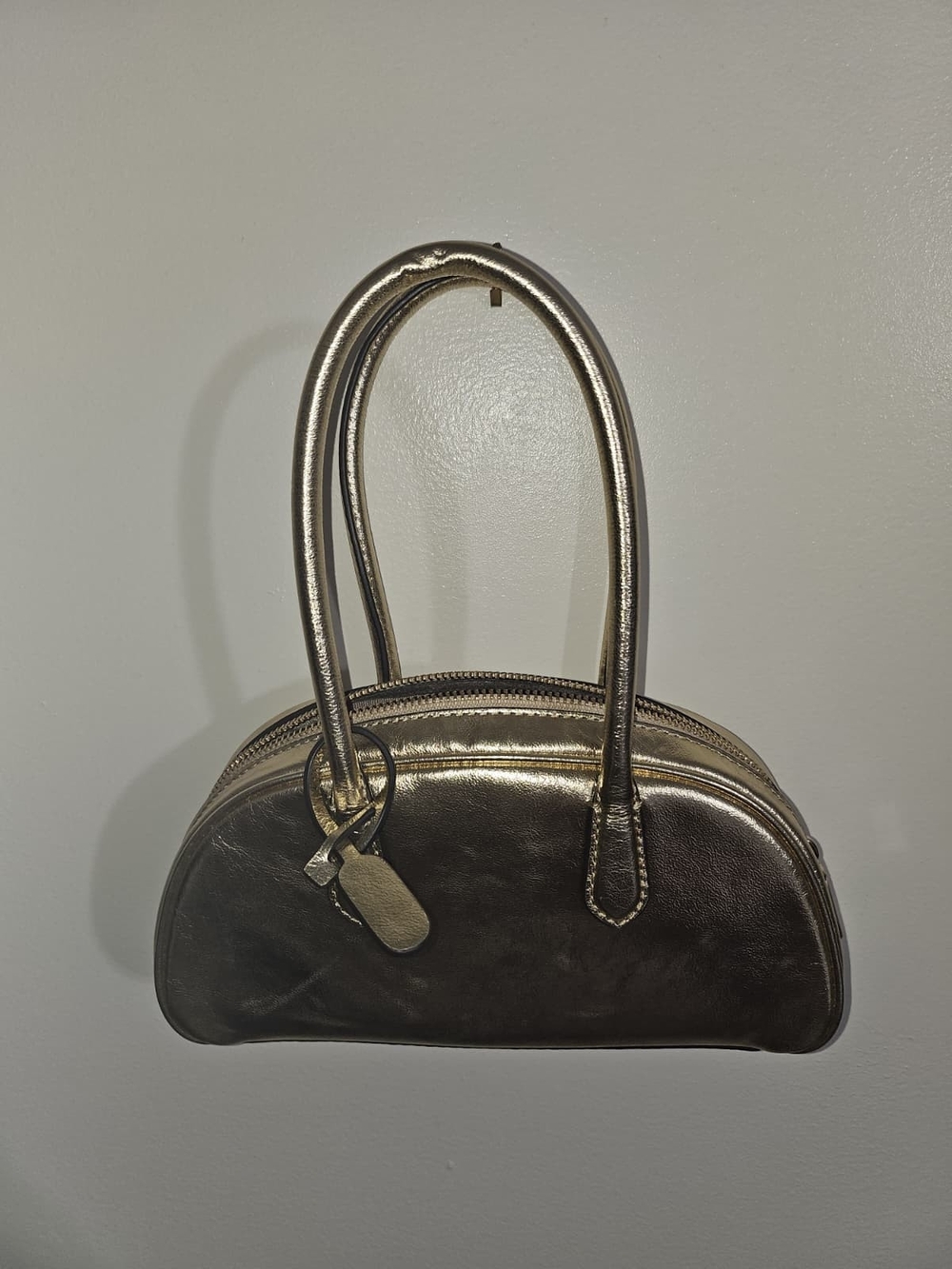 MK Metallic Bronze Dome Satchel Handbag